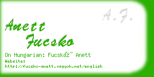 anett fucsko business card